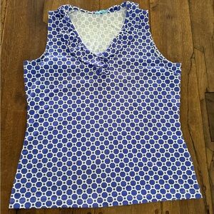 J. McLaughlin Blue Geometric Patterned Women's Top-Size M